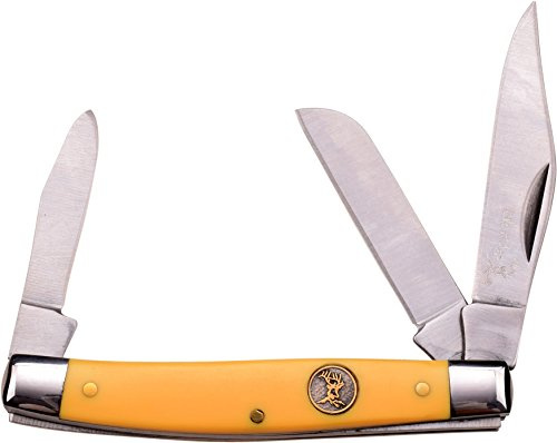 Elk Ridge messer ER-323 Serie, GENTLEMEN Taschenmesser mit Design Griffen, scharfes Messer, 6,99cm Outdoormesser rostfreie DREIFACH Klinge für / Angeln/ Camping, kompaktes 998gr Klappmesser