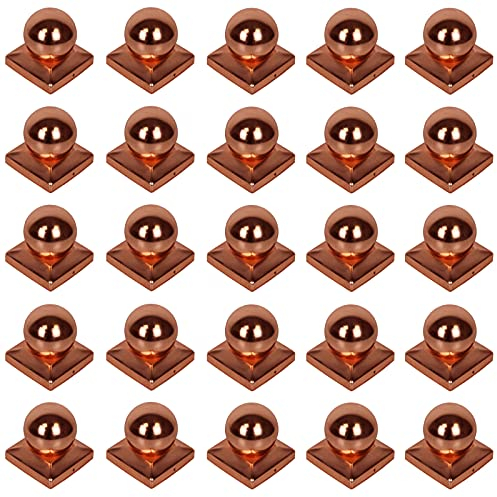 25x Pfostenkappe Kupfer Pyramide/Kugel (121 x 121 mm Kugel)