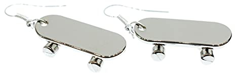 Miniblings Skateboard Ohrringe Board Skaten Skater Board silber - Handmade Modeschmuck I Ohrhänger Ohrschmuck versilbert