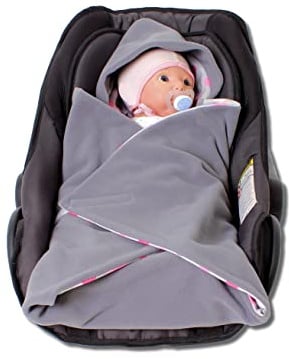 HOBEA-Germany – Einschlagdecke Fußsack für die Babyschale Sommer, Farben Sommerdecken:grau mit Punkten