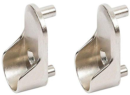 Oval Wardrobe Rail END Supports Rail Brackets 15mm Wide Nickel Plated Silver (2)