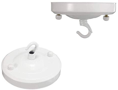 HTRUIYATY 2 Stück Haken für Deckenplatte, Kronleuchter, Vintage, Retro, Eisen, Decke, Rosa, Haken, Anhänger, Lampe, Dach, Schallplatte, Chassis, Licht, Zubehör, geeignet zum Basteln, kreativ (weiß)
