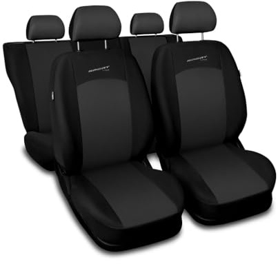 Saferide 3er Set Autositzbezüge PKW universal | Auto Sitzbezüge Polyester Grau für Airbag geeignet | für Vordersitze und Rückbank | 1+1 Autositze vorne und 1 Sitzbank hinten teilbar 2 Reißverschlüsse
