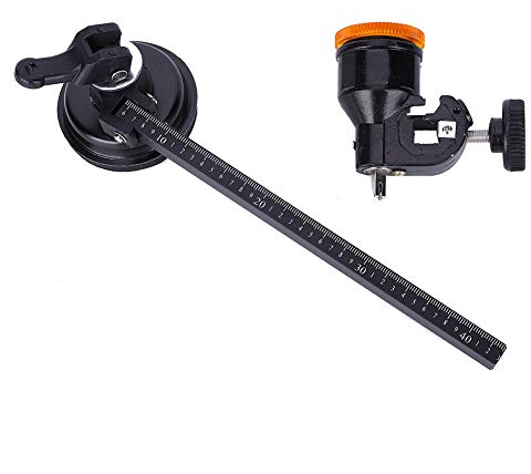 Coupe-verre rond 13,5 à 40 cm - En alliage d'aluminium - Boussole - Pour carrelage en verre - Avec ventouse