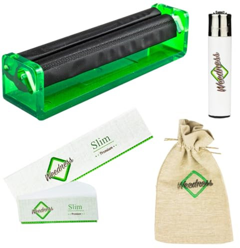 Weedness Joint Drehmaschine für King Size Paper 110 mm 5-teiliges Set - Konisch Rolling Machine Zigarettenroller Roller Long Zigaretten Rollmaschine Dreh Gerät Set