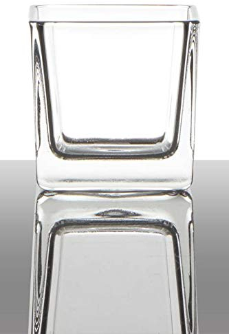 INNA-Glas Candelero de Cristal Kim, Cubos/Cuadrado, Transparente, 6x6x6cm - Porta Velas - Farolillo