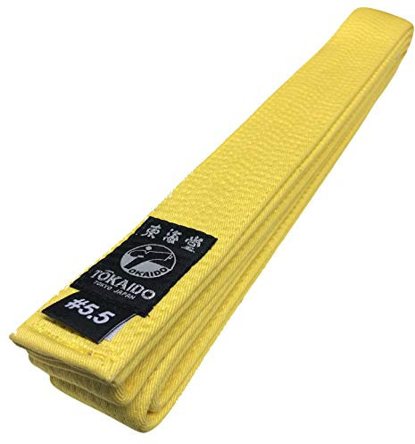 Tokaido Karategürtel gelb | Gelbgurt Karate Gürtel aus Baumwolle | Verschiedene Längen (305)