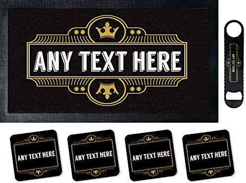 Hippowarehouse Personalised Bar Runner Gripped Rubber Backing Highly Durable 440mm x 250mm
