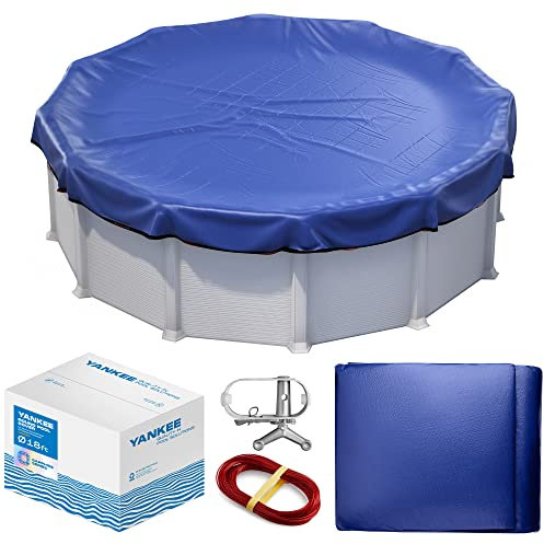 Bâche d’Hiver pour Piscine Ronde | Bâche Extra Épaisse et Durable pour Piscines Hors-Sol | Série Sapphire Résistante au Froid et aux UV | de Yankee Pool Pillow (Bleu, 5,5 m)