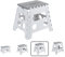 ARREGUI TB-032-GB Tabouret pliant | Marchepied pour adultes et enfants | Escabeau pliant | Tabouret marchepied enfant | Tabouret pour la cuisine, salle de bain, camping | 32 cm hauteur | Blanc et Gris