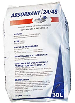 TOPCAR - Absorbant eau et hydrocarbure en sac de 30 litres - 003426