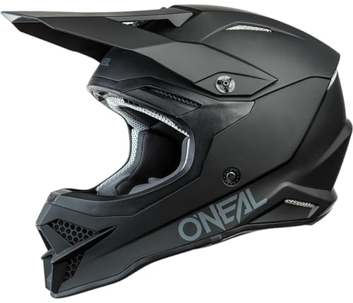 O'NEAL | Motocross-Helm | MX Enduro | ABS-Schale, Lüftungsöffnungen für optimale Kühlung | 3SRS Helmet Solid V.23 | Erwachsene | Schwarz | Größe XL (61/62 cm)