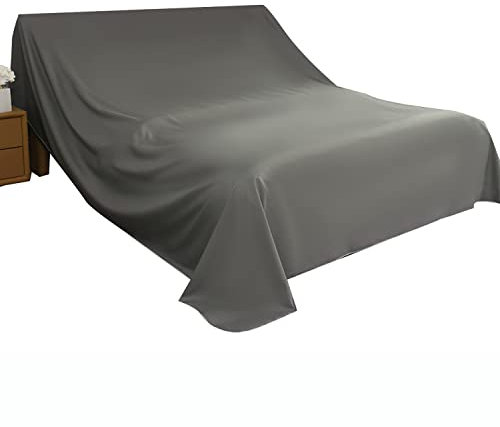 SYLC Staubschutztuch Für Möbel, Möbel Staubtuch Verschlüsseltes Polyestergewebe, Staubtuch Abdeckung Staubdichte Bettdecke Weiches Atmungsaktives (Dunkelgrau,240×350cm)