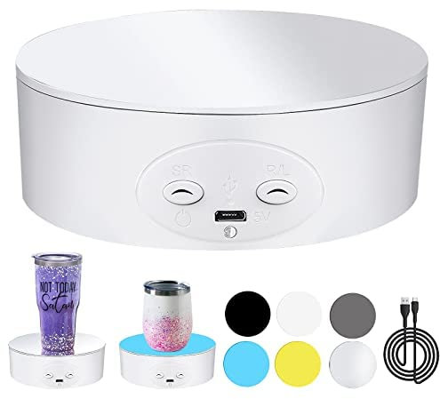 Cup Rotating Display Stand for Tumblers, Automatic Mute Turntable for Photography Display