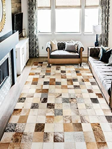 Patchwork Teppich aus Rindsleder Cod Ron20 (90 x 180 cm)