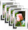 JMIATRY 4 Stück 17,8 x 12,7 cm Glas-Bilderrahmen, verspiegelter Rahmen 17,8 x 12,7 cm, Fotorahmen für Tischdisplay und Heimdekoration