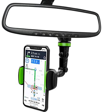 Rückspiegel-Handyhalterung, drehbare Handyhalterung für Auto, universelle verstellbare Halterung, 360° drehbar, multifunktional, für alle Smartphones Shiban