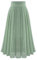 Jupe longue longue pour femme - Taille haute - Été - À carreaux - Double couche, vert, M