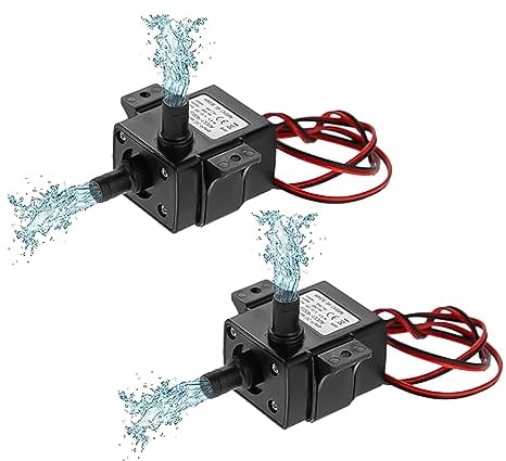 CAM2 Bomba de agua sumergible, 2 unidades de CC 12 V 4,8 W, sin escobillas, 240 l/h, acuario, jardín, pecera, fuente, sistema hidropónico, sistema de riego, boquilla de 8 mm de diámetro