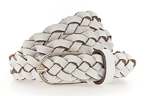Vanzetti Leder Gürtel Braided Women's Belt W85 White weiß