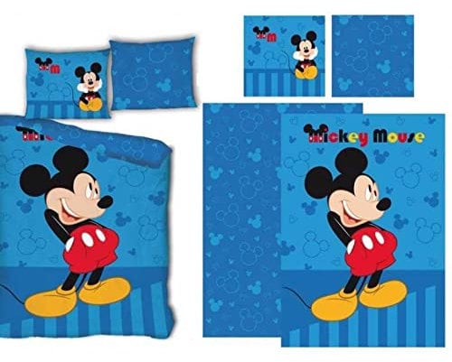 arlis Bettwäsche Mickey Disney – 1 Bettbezug 140 x 200 cm + 1 Kissenbezug 63 x 63 cm (Bettwäsche Mickey – C)