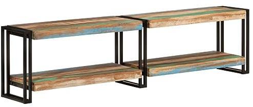 ZEYUAN TV-Schrank 160x30x40 cm Massives Altholz, TV Lowboard, Fernsehschrank, Fernsehtisch, Fernseher Schrank, TV Sideboard, TV Board, TV Cabinet, TV Bank, TV Kommode