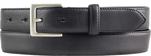BELTINGER Hochwertiger Gürtel aus Vollrindleder 3,0 cm | Bombierter Ledergürtel Herren 30mm | Herren-Gürtel made in Italy | Schwarz 95cm