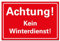 Kein Winterdienst Schild Hinweisschild PVC 300 x 200 x 3 mm Vorgebohrt B1-Zertifiziert