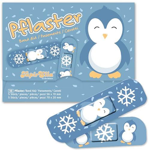 10 Kinderpflaster * SÜSSER PINGUIN * von Lutz Mauder | 14644 | Pflaster Pflasterbriefchen Kinder Heftpflaster Winter Schnee Adventskalender