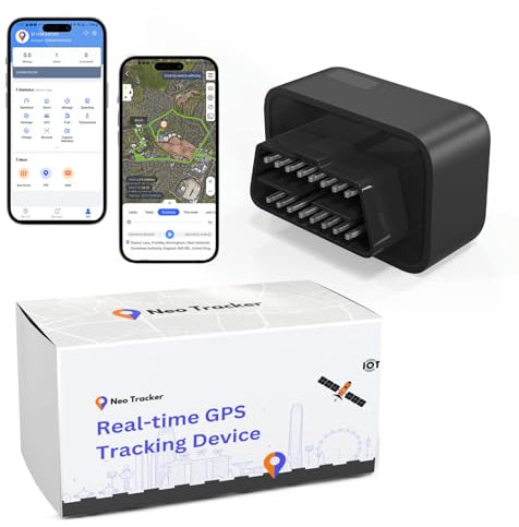 Neo GPS Car Tracker For Real-Time, Plug and Play Vehicle Location Tracking - OBD Tracking Device for Car, Van,Bike,Caravan, Motorhome, Tractor, Coach & Fleet Security. Pay As You Go, Sim included.