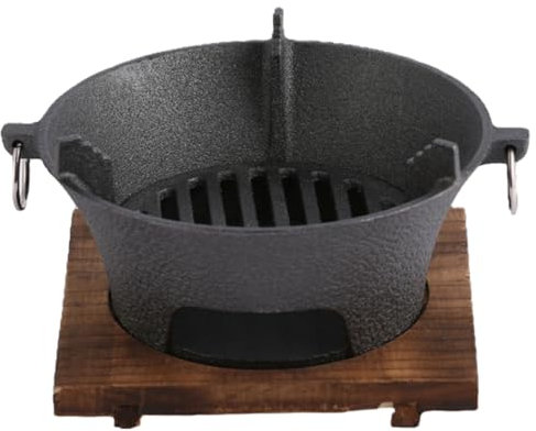 Camping Backofen Raketenofen Mit Grillplatte Hergestellt Aus Hochtemperatur-Gusseisen Mit Isoliertem Boden Kaminofen Campingkocher Verschiedene Größen(23 * 11CM)