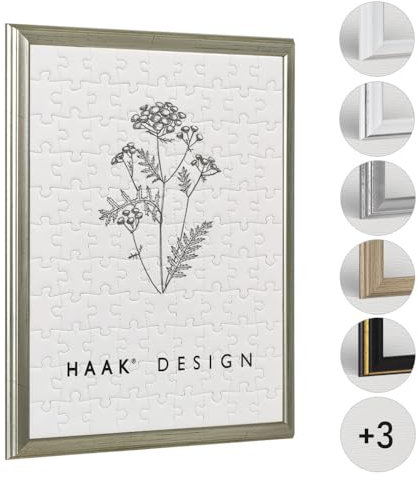 Haak Puzzlerahmen Kailey Silber Antik 60 X 80 cm (ca. 1500 Teile) Barockrahmen Bilderrahmen Rahmen für Puzzle