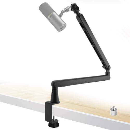 Gugxiom Microphone Boom Arm,Low Profile Mic Arm with Concealed Cable Storage,Microphone Arm for 1/4 to 5/8 inch Thread Sizes. (Standard model)