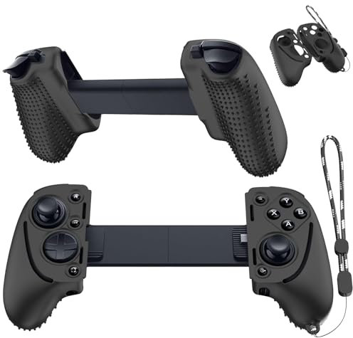 Custodia in silicone per controller Razer Kishi Ultra, custodia protettiva per controller compatibile con controller Razer Kishi Ultra, custodia protettiva per maniglia con cordino (nero)