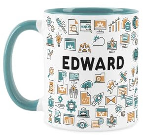 Purely Home Custom Web Developer Mug - Humourous IT Software Developer Novelty Gift - Tea/Coffee Blue Ceramic Cup Personalised Present for Web Developers