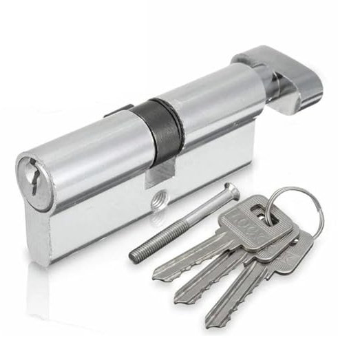 HEUchuan Zylinderschloss 1 stücke Silber Drehknopf Zylinder Türschloss Home Security Anti Hebeln Anti Bohrer Aluminium Metall Tür Zylinder Mit 3 schlüssel