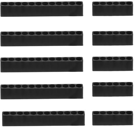 10 Pcs Drill Bit Holder, Screwdriver Bit Holder, Drill Bit Storage, Bit Holder, Hexagonal Drill Bit Organizer, Holder, Plastic Drill Bit Storage (Black)