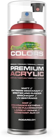 COLORS Premium Acrylic Sprühfarbe 400ml – Hochdeckender Sprühlack für Innen & Außen, Spraydose für DIY-Projekte - RAL 3020 - Verkehrsrot Matt