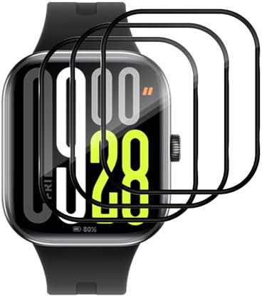 Lutree pour Xiaomi Redmi Watch 5 Protection écran, 3 Pièces 3D Couverture Complète HD Flexible Protecteur d'écran, Sans Bulles Anti-Empreintes Anti-Rayures Film