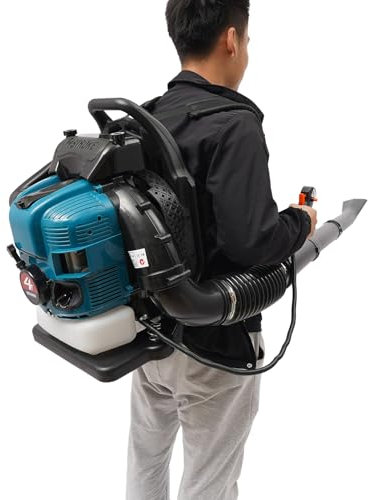 TFIANYNI 4 Takt 75,6cc Laubsauger Laubbläser Benzin Rückentragbar, 14,1m ³/s, Verdickte Rückenlehne, Einstellbare Geschwindigkeit, Mit Schalldämpfer Und Luftfilterpapier
