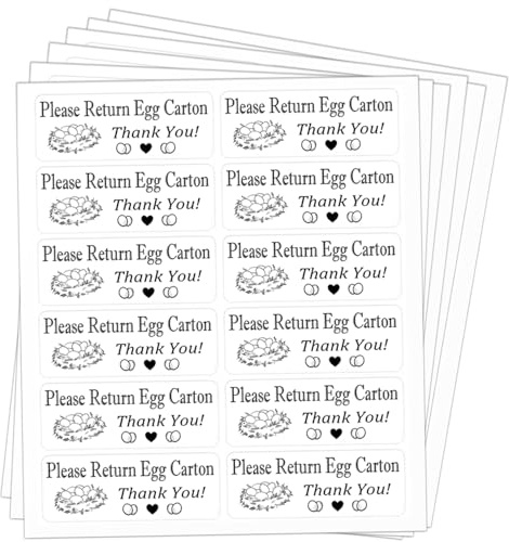 Please Return Egg Carton Labels Tags,1 x 2.65 Inch Self Adhesive Farm Fresh Eggs Carton Stickers for Packaging Box Container Carton Farm Supplies (480 pcs)