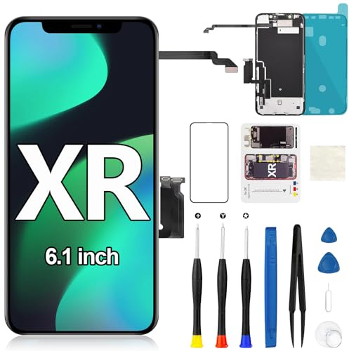 Kit di ricambio per iPhone XR con cavo flessibile per altoparlante auricolare e sensore di prossimità 3D Touch FHD Incell Display LCD Digitizer assemblaggio completo con strumento di riparazione A1984