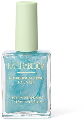 NATURABLOOM Nourishing Sleeping Nail Mask, Vegan Keratin Nail Treatment | 96% Natural, Vegan, Low Toxic, Stregthens Damaged Nails, PETA certified