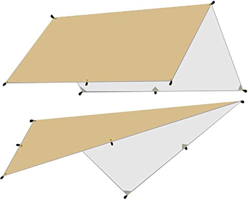 Ultraleichte, wasserdichte Zeltmarkise und Überdachung, 4,3 x 5 m, Outdoor-Schatten für Camping, Strand, Garten, Reisen und Hängematte, Plane für alle Wetterbedingungen