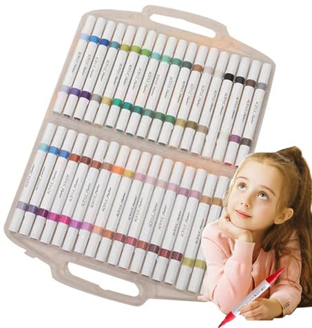 Fnaekier Acrylic Paint Pens,Double Tip Acrylic Paint Markers - 36x Drawing Art Crafts Professional Supplies for Wood Canvas Stone Glass Ceramic Calligraphy Metal Textile Rock Paper