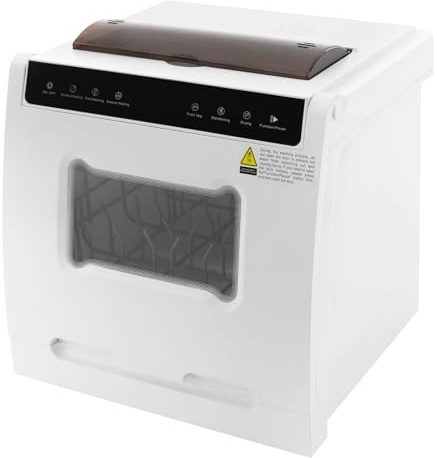 Mini Geschirrspüler, Tischgeschirrspüler für Küche, Camping, Wohnmobil | Touchscreen, 6 Programme, 46 x 41 x 46 cm, Sichtfenster und Messerbox für Geschirr, Obst und Gemüse