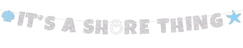 It's A Shore Thing-Banner, Vorgespannt Glitzernd Tropischer Strand Junggesellinnenabschiedsdekor Küsten-Junggesellinnenabschiedsgeschenke Strandbanner für Brautparty-Partyzubehör