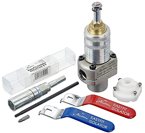 Aladdin EasyFit 22mm Self-Cutting Isolation Valve Starter Pack, Secondary Stop Tap, Emergency Shut-Off Kit