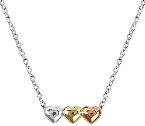 RADLEY Sterling Silver Triple Heart Mixed Plating Charm Necklace