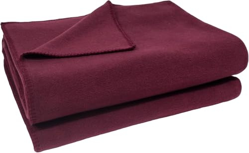 Zoeppritz Soft-Fleece Decke mit Cashmere Handfeel - 110 x 160 cm - Oeko-TEX 100 - Made in Italy - 390 Wine